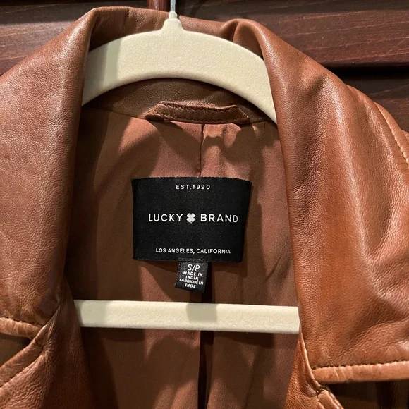 Lucky Brand Women's Tan Leather Jacket - Picture 6 of 6